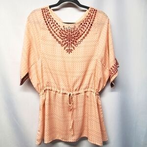 Anthropologie One September Kimono Sleeve Embroidered Blouse